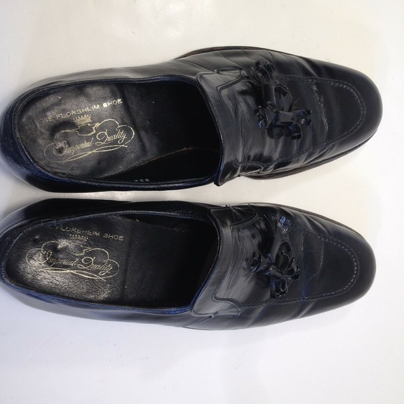 Vintage Florsheim Imperial Men\'s Black Dress Shoes 8.5 D Tassel Loafers 766502 main image 4